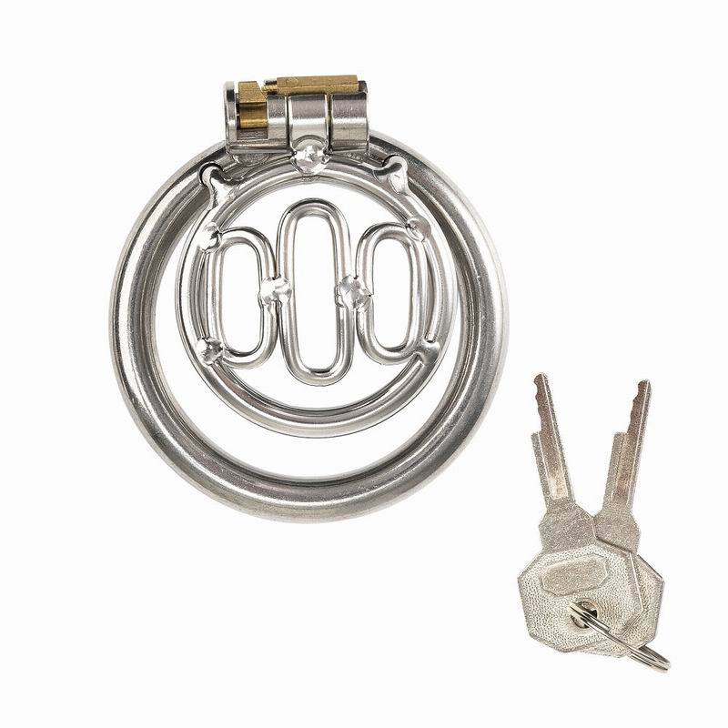 Stainless steel short chastity devices cock cage metal penis lock ring stretcher BDSM bondage sadism restraint sex toy for man