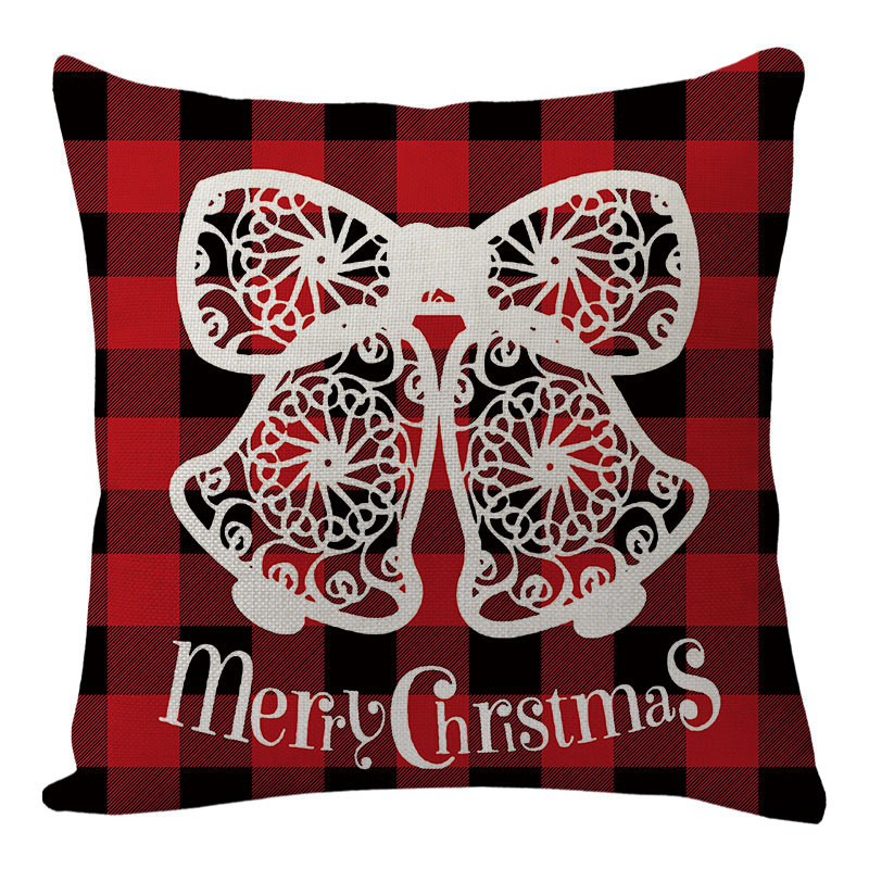 クリスマスの亜麻投げ枕ケース18 x 18インチクリスマスクッションカバー冬のホリデーパーティー枕カバーのソファカウチカーの装飾