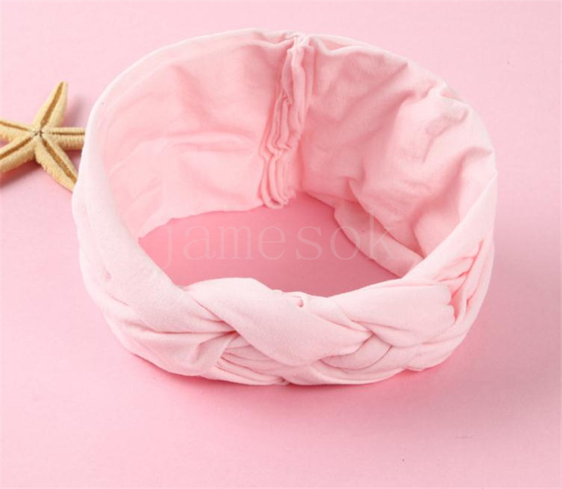 Party Favor Kids Girl Headband Twist Hairband Bow Knot Elastic Hair Band Turban Headwrap Headwear Accessories DE763