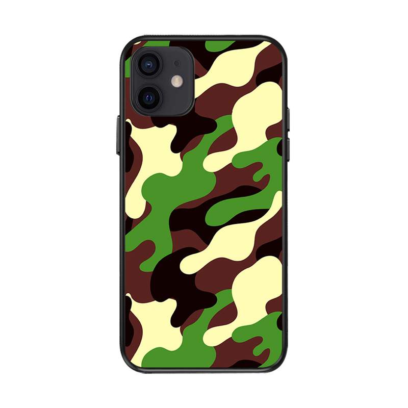 Camouflage Soft TPU -fall för iPhone 15 14 Plus Pro Max 13 12 11 XS Max XR X 8 7 6 6S iPhone15 Army Military Camo Fashion Green Blue Men Clear Phone Cover Back Hud