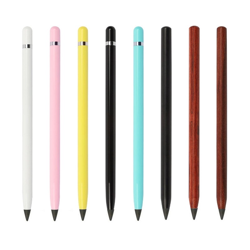 Studenter undertecknar miljövänlig kreativitet Inkless blyertsmetall Penholder Infinity Writing Pen Eternal Pencil