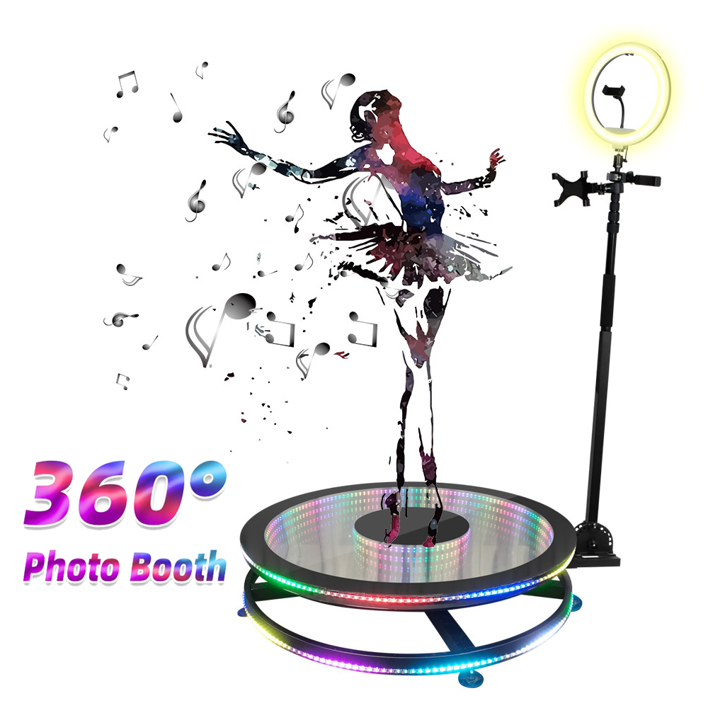 360 Photo Booth Obrotowy maszyna selfie Automatyczna stoisko wideo z logo oprogramowania Dostosowywanie