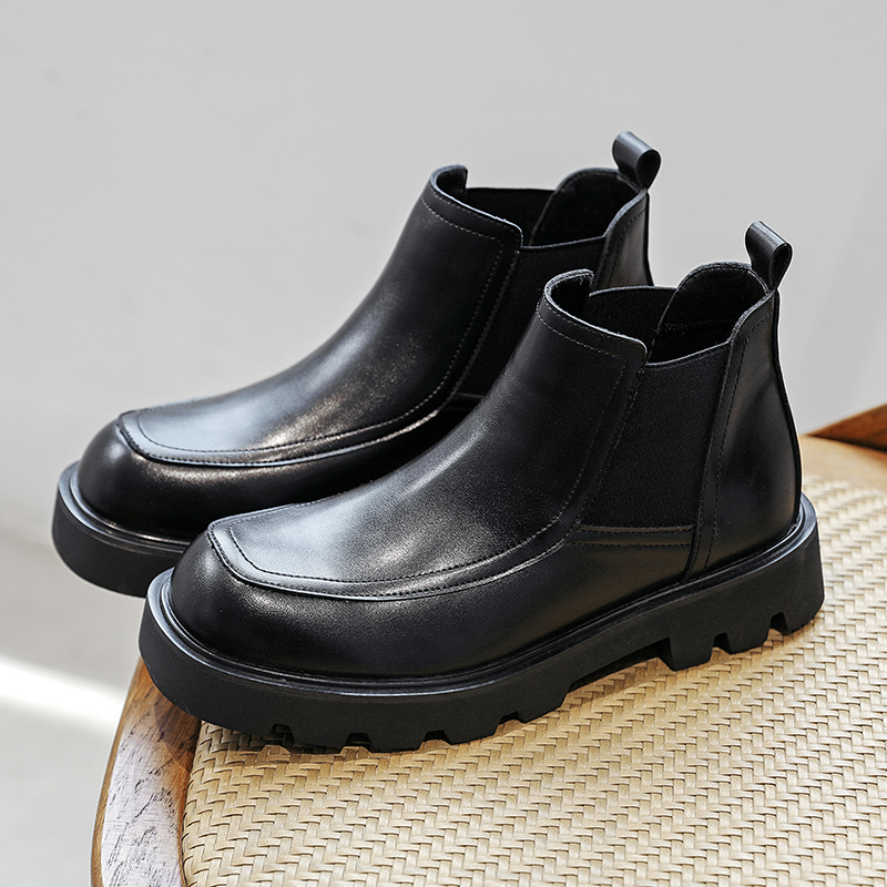 Черные ботинки Мужские модные сапоги для мужчин тренд корейские ботинки мужская мода на открытом кружевном кружевном кружевном