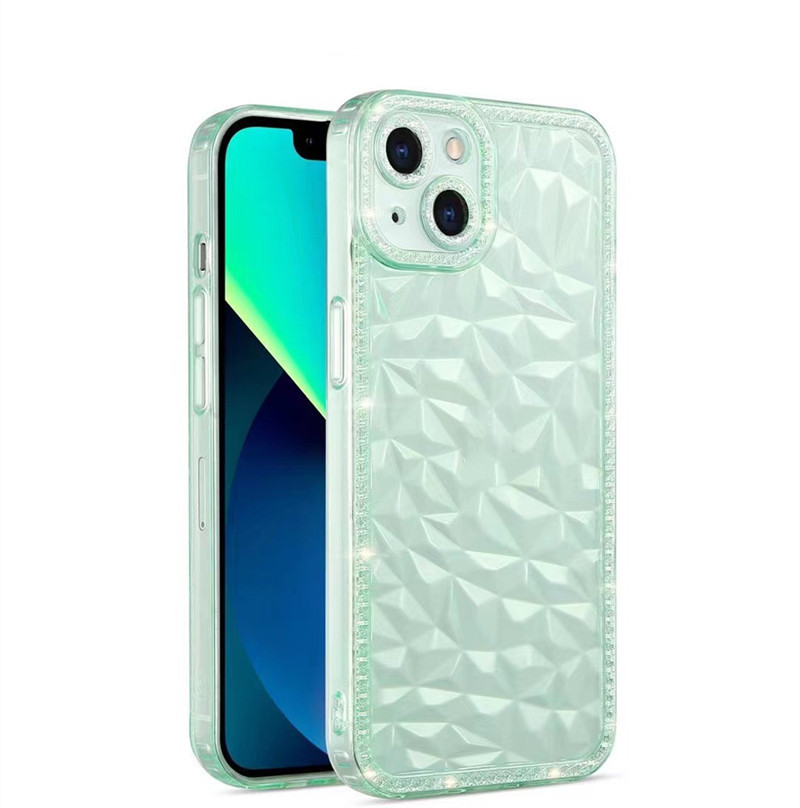 iPhone 14 telefonfodral med diamantmönster Klart glitter bakskal för Apple 14pro 14plus 14 pro max 13 13pro 12 12pro 11 Xs XR 7 7P 8 8plus