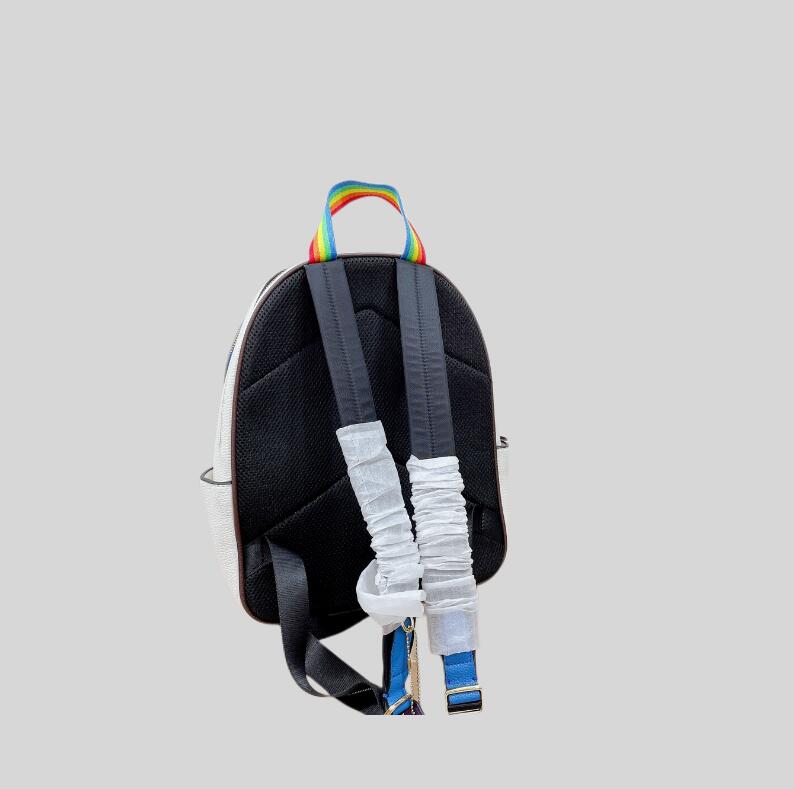 HH Rainbow versatile Charlie backpacks colorful school bag Printing travel backpack Luxury Designer Bags Fashion Genuine Leather Unisex Leisure multi Handbags