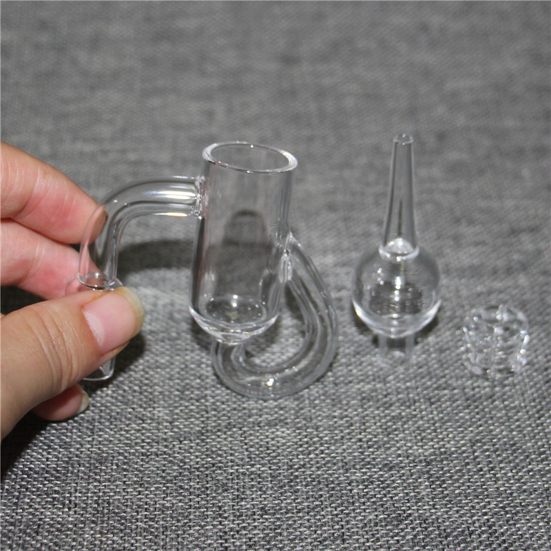 Smoking Diamond Knot Loop Flat Top Quartz Banger Nail con tappo in carb di vetro 10mm 14mm 18mm maschio femmina pipa ad acqua Bab Rig bong