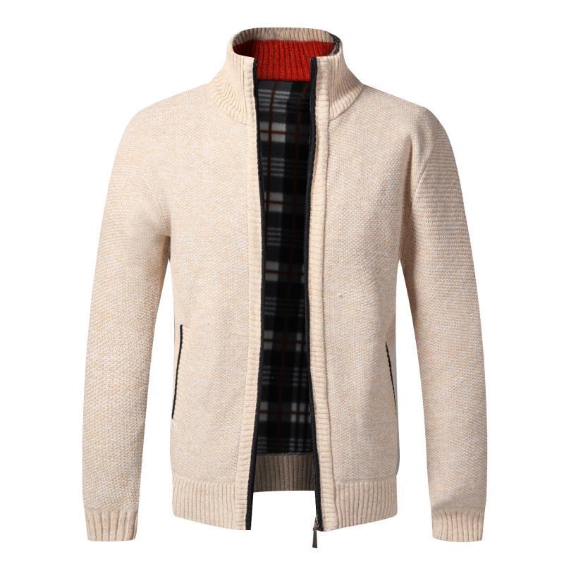 Misto lana da uomo Autunno Inverno Caldo Cardigan da uomo in pile con cerniera maglioni giacche da uomo slim fit maglione lavorato a maglia cardigan spesso maglione cappotto da uomo 220915