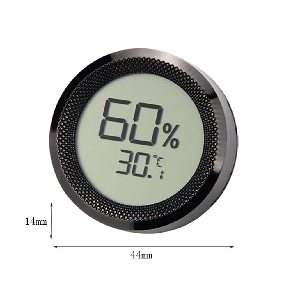 3 färger Cigar Humidor Hygrometer Gauge Thermometer Mini Digital LCD Display Bekväm temperatursensor Rund fuktmätare