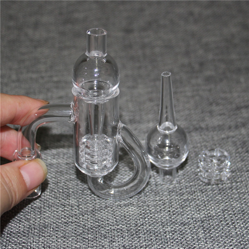 Sigara Aksesuarları Çıkarılabilir Elmas Düğüm Döngü Kuvars Banger Ekleme Ile Cam Kabarcık Carb Cap 10 14 m 18mm Erkek Temizle Ortak Dab Kuleleri kül cacther