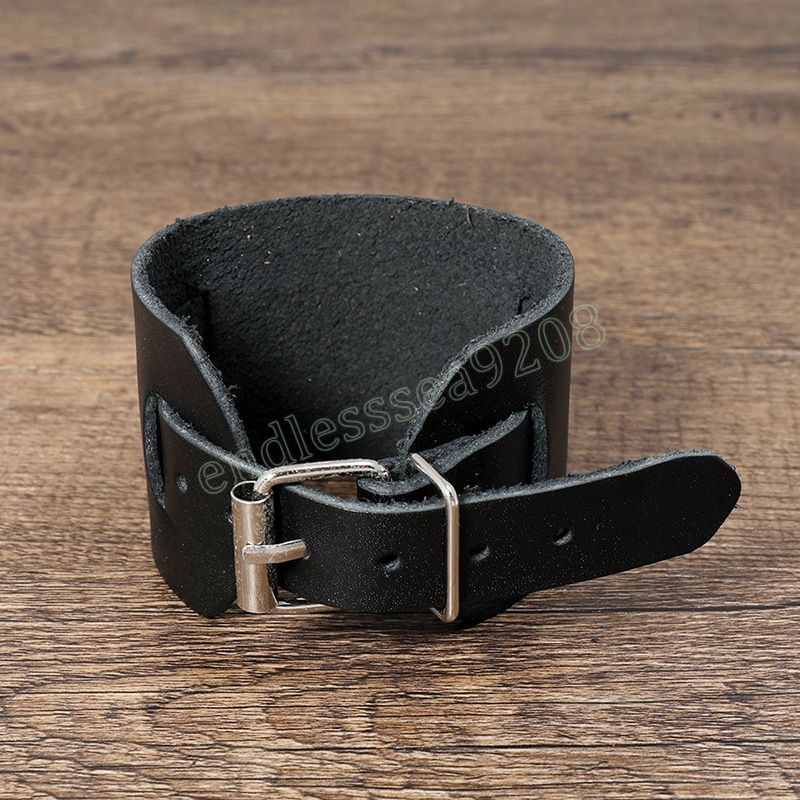 Breiter, mehrschichtiger Wickelgürtel, Lederarmbänder, Manschette, breiter Knopf, verstellbares Armband für Männer und Frauen, Modeschmuck