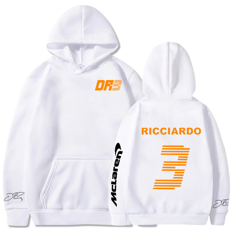 Felpe con cappuccio da uomo Felpe con cappuccio Mclaren Felpa con cappuccio Formula One R Lettera a maniche lunghe Daniel Ricciardo 3 Felpa con stampa streetwear da uomo Taglia EU Vintage 220914