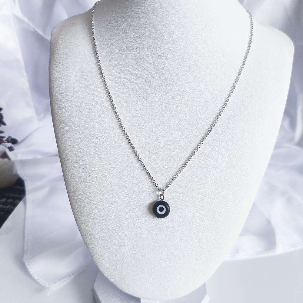 10 mm Turchia Evil Eye Hily Necklace for Women Resin Blue Eye Cuggente Clavicle Chain Etnic Lucky Jewelry