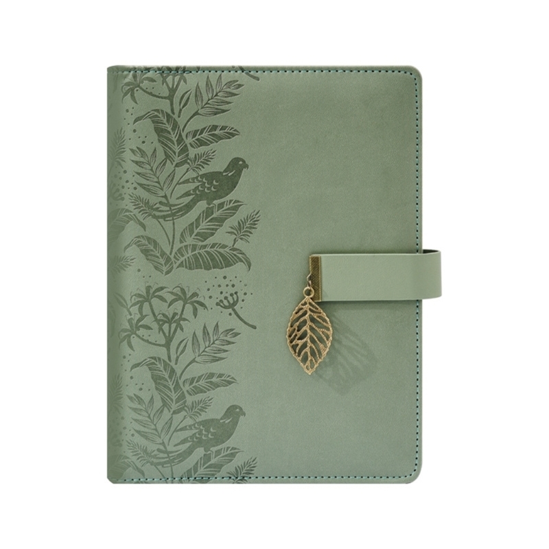 Notepads A5 Loose-leaf Scrapbook Journal Notepad Leaves Pendant Personal Diary Refillable Travel Journal w/ Magnetic Clasp 220914