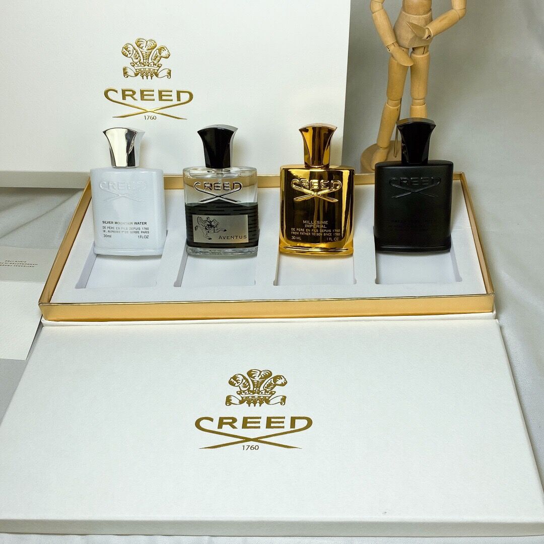 Creed Parfum 4 stcs Set wierookgeur geurige Keulen mannen zilveren bergwater/aventus/groene Irish tweed/millesime imperial 30mlx4