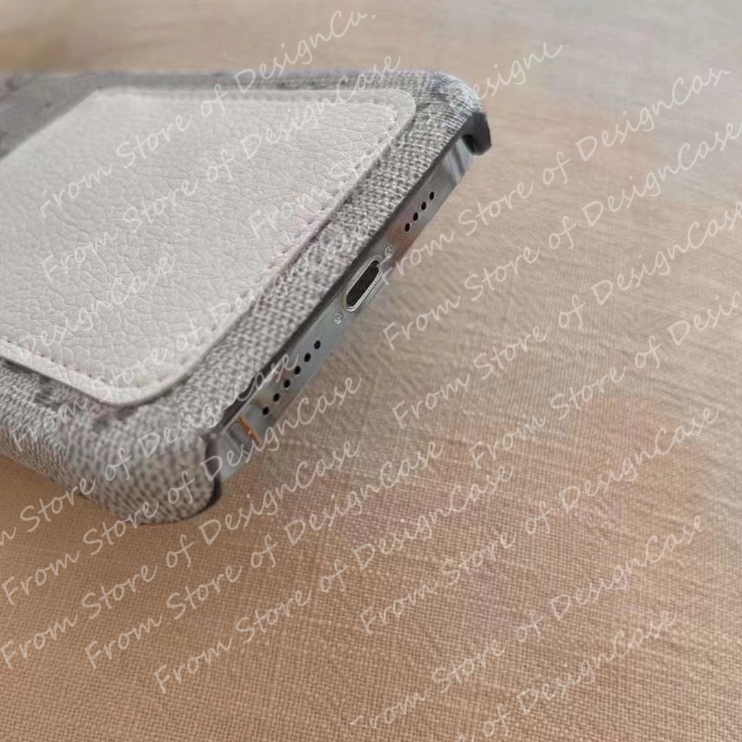 Officiell designerkortficka telefonfodral för iPhone 15 14 13 12 11 Pro Max HI Quality Purse 18 17 16 15Pro 14Pro 13Pro 12Pro X XS Plus Luxury Case With Logo Box