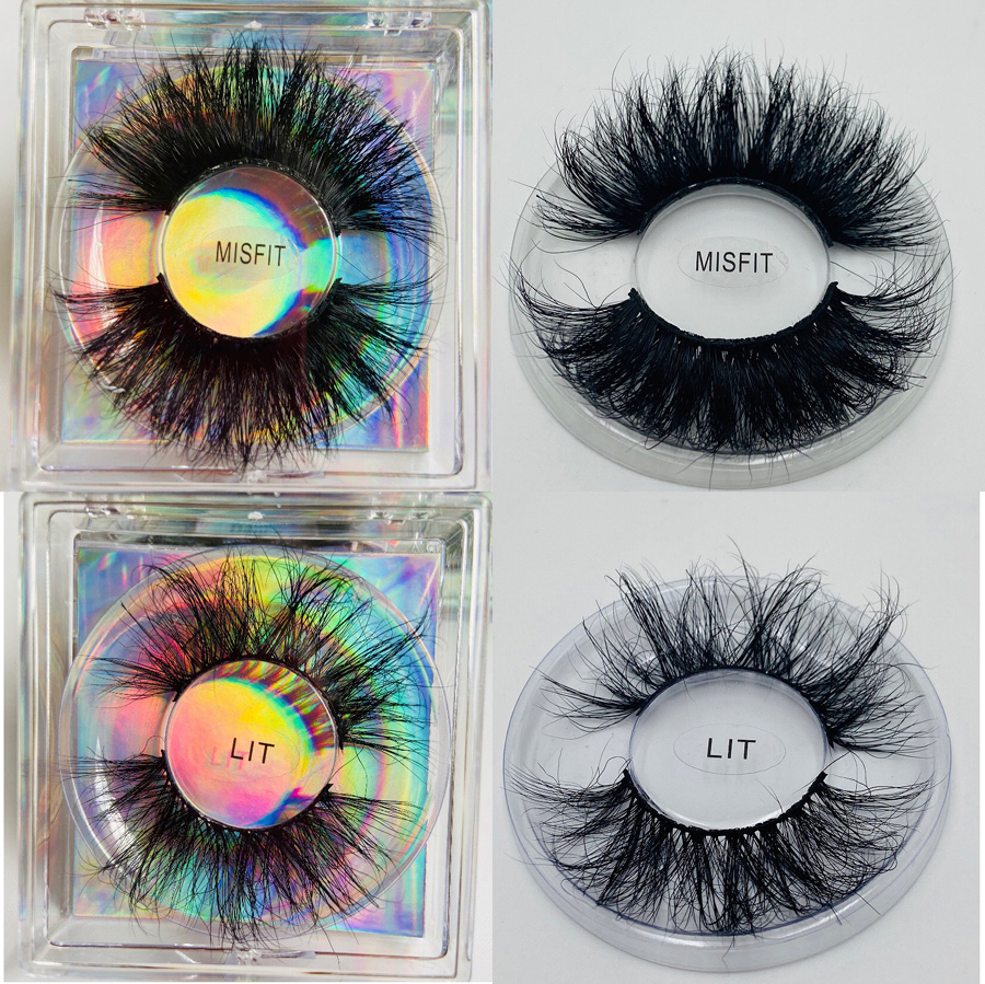 Hand Made Reusable Curly Mink False Eyelashes Soft & Vivid Multilayer Thick 25mm Fake Lashes Messy Crisscross Eyelash Extensions Makeup for Eyes 12 Models DHL