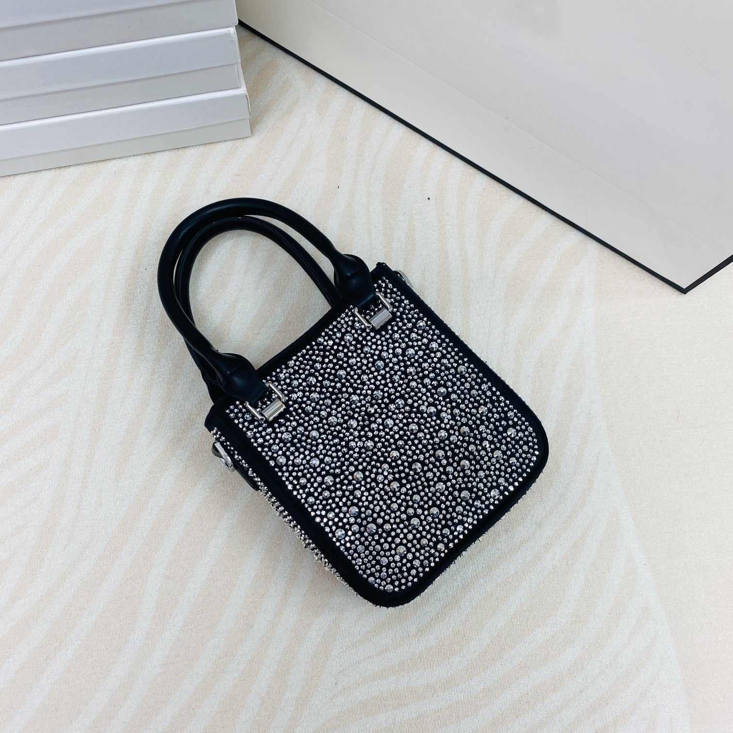 Rhinestone Tote Bag Fashion All-Match Mini Handbag Casual Shoulder Crossbody Phone Bags