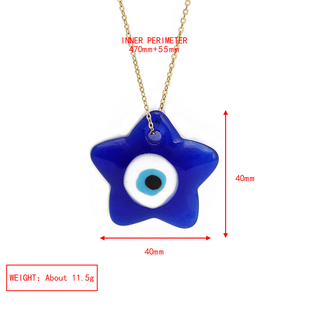 Mode turc mauvais œil coeur étoile pendentif collier ras du cou chanceux yeux bleus clavicule chaîne collier bijoux de fête pour femmes filles cadeau