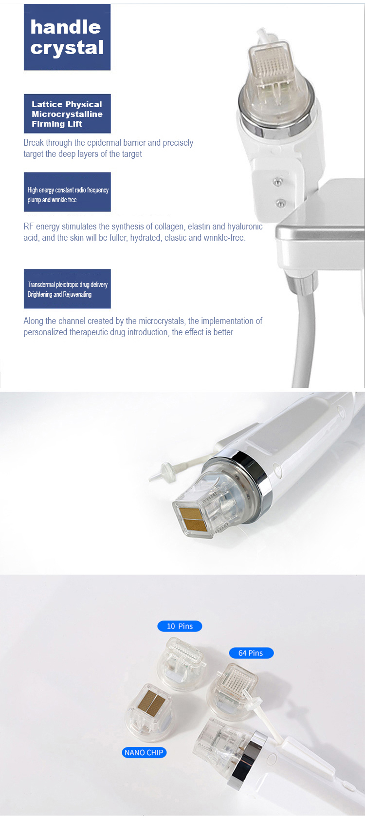 Machine à micro-aiguilles RF dorées, équipement de beauté et de santé, pour les taches lumineuses et l'acné, équipement de soins du visage, Instrument à domicile