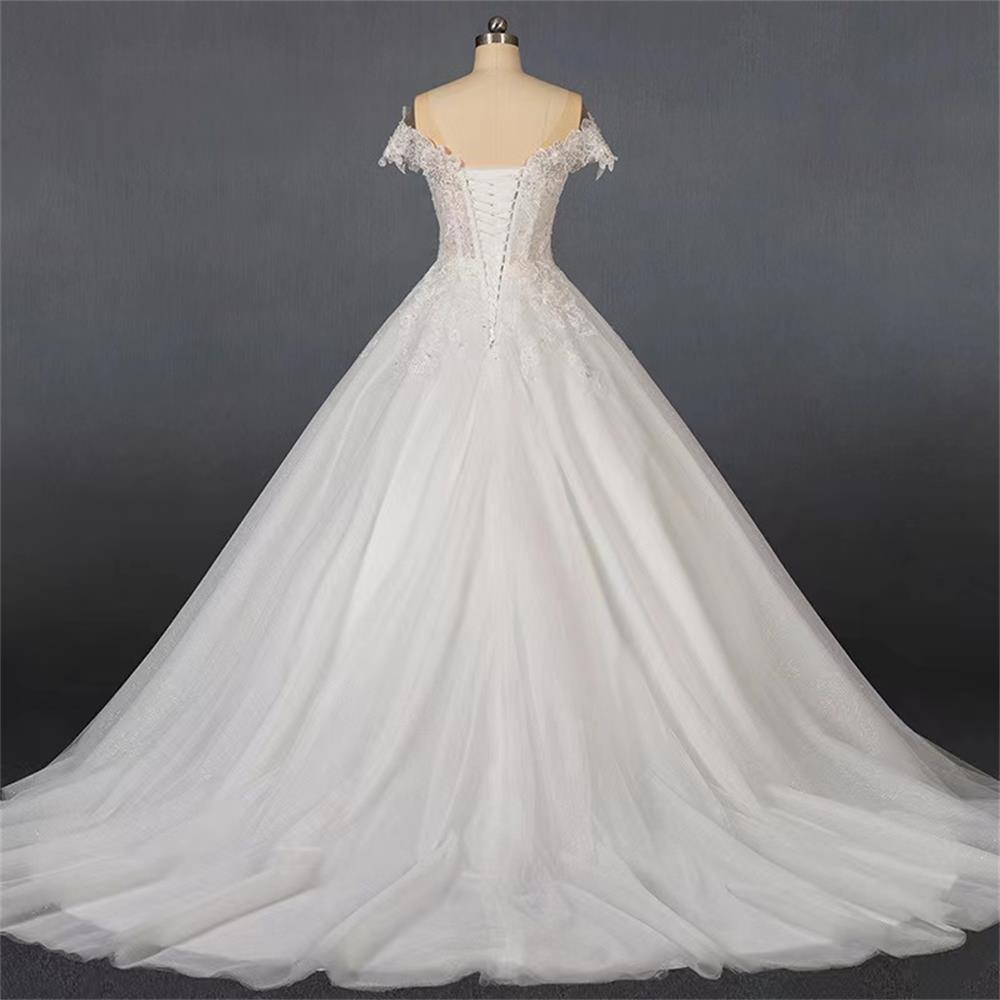 Sweetheart wedding dress One-shoulder trailing heavy industry beaded MY070807