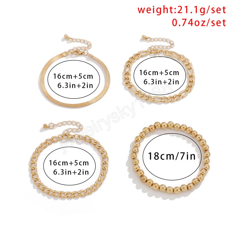 Многослойные простые змеиные браслет дамы Boho Fashion Creative Gold Metal Bead Bracelets Girls Charm Jewelry