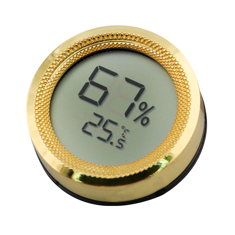 3 färger Cigar Humidor Hygrometer Gauge Thermometer Mini Digital LCD Display Bekväm temperatursensor Rund fuktmätare