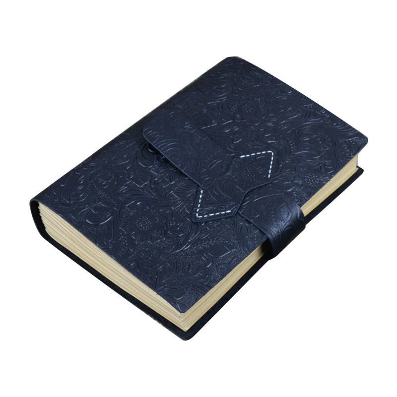 Notepads Vintage Cowhide Leather Travel Journal Notebook A5 Diary Embossed Flower Notepad Sketchbook 220914