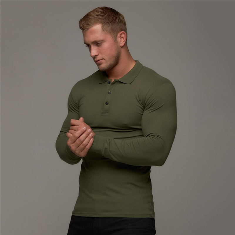 Męska koszulka marki Polos Casual Fashion Bottton Tshirt Business Long Sleeve High Quality Shirt 220915