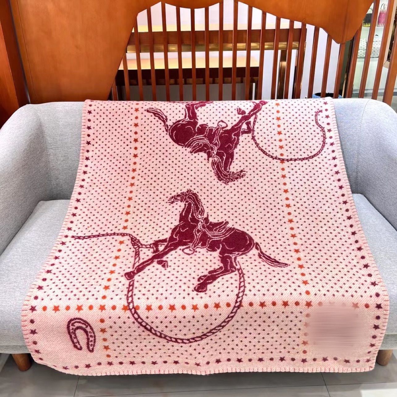 Luxury baby children Blankets Real Wool Cashmere Signage thicken soft and comfortable Blanket pony pattern for Indoor outdoor travel gifts