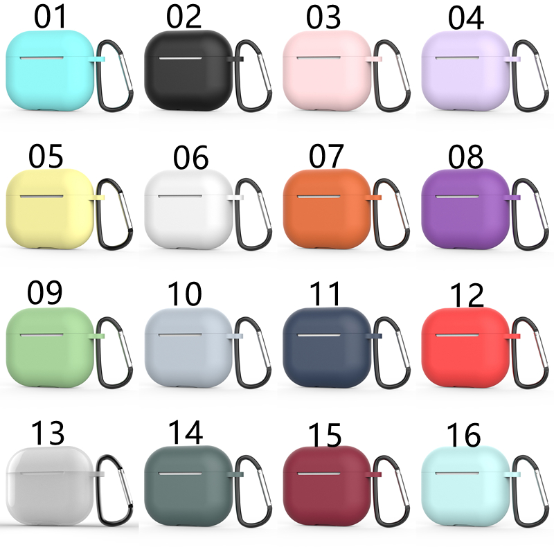 Acess￳rios para fone de ouvido para AirPods Pro 3 2 1 Cobrar l￭quido de silicone l￭quido Case de prote￧￣o contra queda com gancho anti-perdido