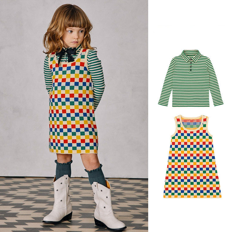 Clothing Sets EnkeliBB Vintage Stylish Kids Girls t Shirt and Dress Matching MP Designer baby Girl For Autumn Winter 220915