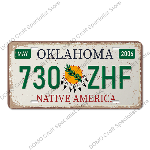 2023 Funny American States Metal Maluce Znaki cyny Plakat Vintage Plakat Kalifornia Floryda New Jersey Texas Hawaii Metal Tablity Pub Club Bar Wall Decor 15x30cm