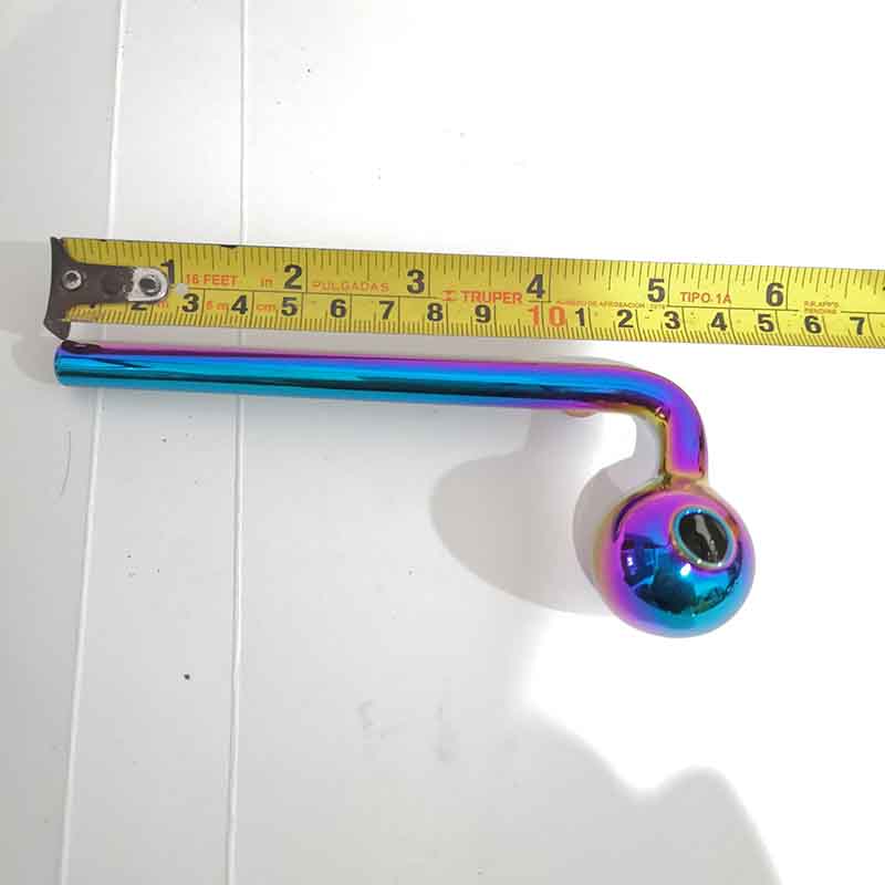 Colore di placcatura ad angolo retto Pipa da fumo Bruciatore a olio in vetro Pyrex Dot Accessori mani Lunghezza 14 cm narghilè Gorgogliatore Bong d'acqua Strumenti