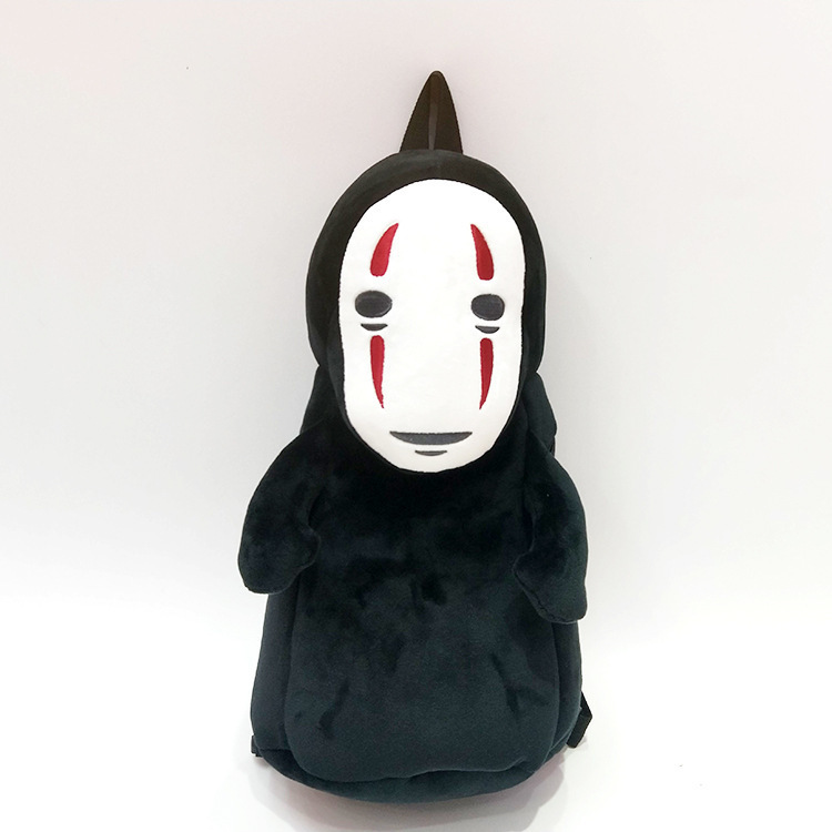 플러시 배낭 스튜디오 Ghibli Spirited Away No Face Man Doll Creative Backpack 어린이 성인 귀여운 가방 220915