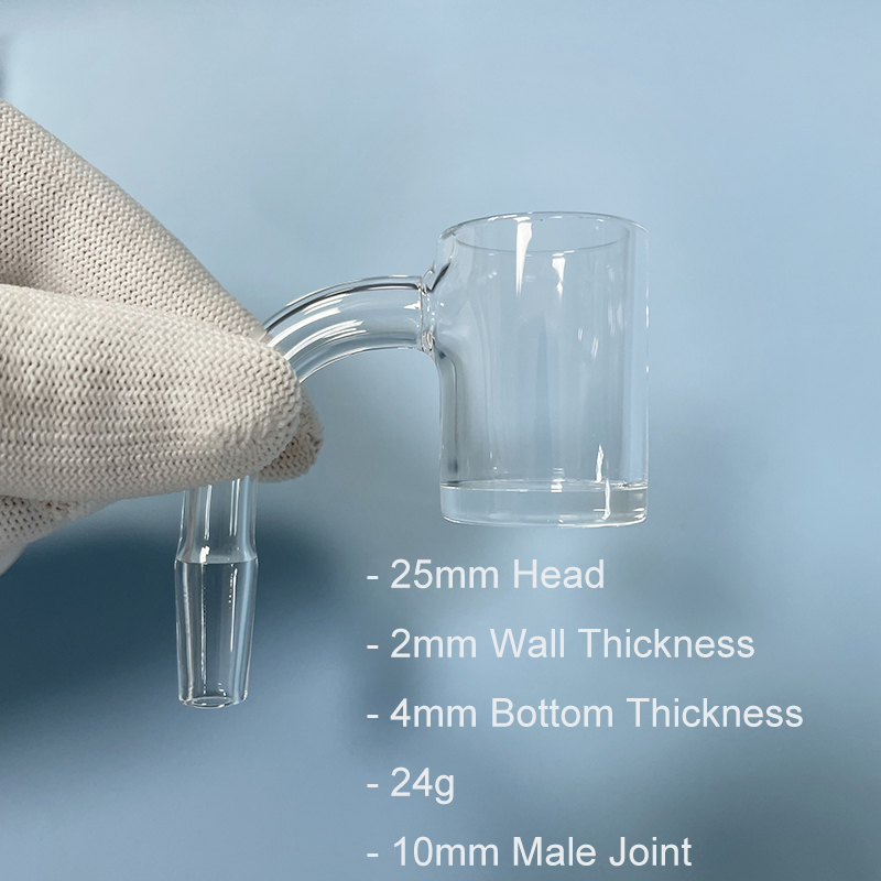 MOQ 25mm OD Big Quartz Banger Smoking Bong Pipe Accessory With 10mm 14mm Male Female Joint For Glass Water Bubbler Dab Rig