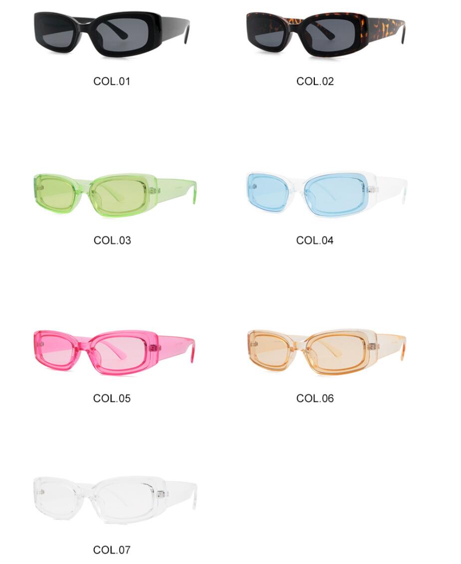 été femme Lunettes de soleil carrées ovales de couleur bonbon Lunettes de soleil carrées en métal de peau d'acier Mode femmes 7 COULEURS personnalité lunettes unisexes en plein air lunettes de cyclisme