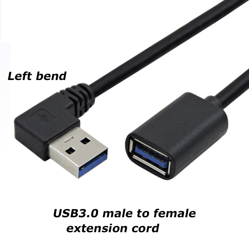 Kable komputerowe Złącza 20 cm 90 stopni USB 3.0 Mężczyzna do żeńskiej kąt kabla adaptera przedłużenie Extender 5 Gb/s Fast Transmission w lewo/w prawo/w górę/w dół