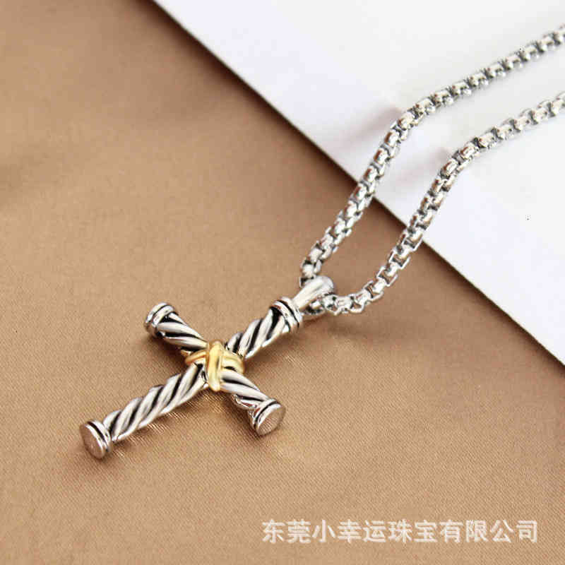 Necklace Dy Cross Men Women Luxury Designer x Thread Pendant Fashion Line Retro Wear Necklaces Birthday Gift243K