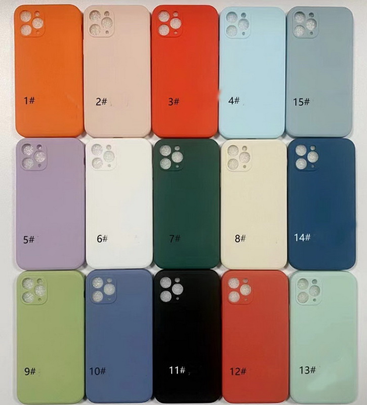 2022 Luxury Square Liquid Silicone Telefonfodral f￶r iPhone 14 Pro Max 13 Pro 6.1 XS X XR 7 8 Plus SE Slim Slim Moft Candy Case Cover