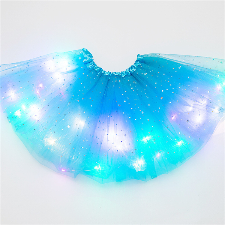 Home Festive Party Favor Bambini gonne soffici Feste di compleanno maglia LED gonna tutu luminosa abito da principessa LT031