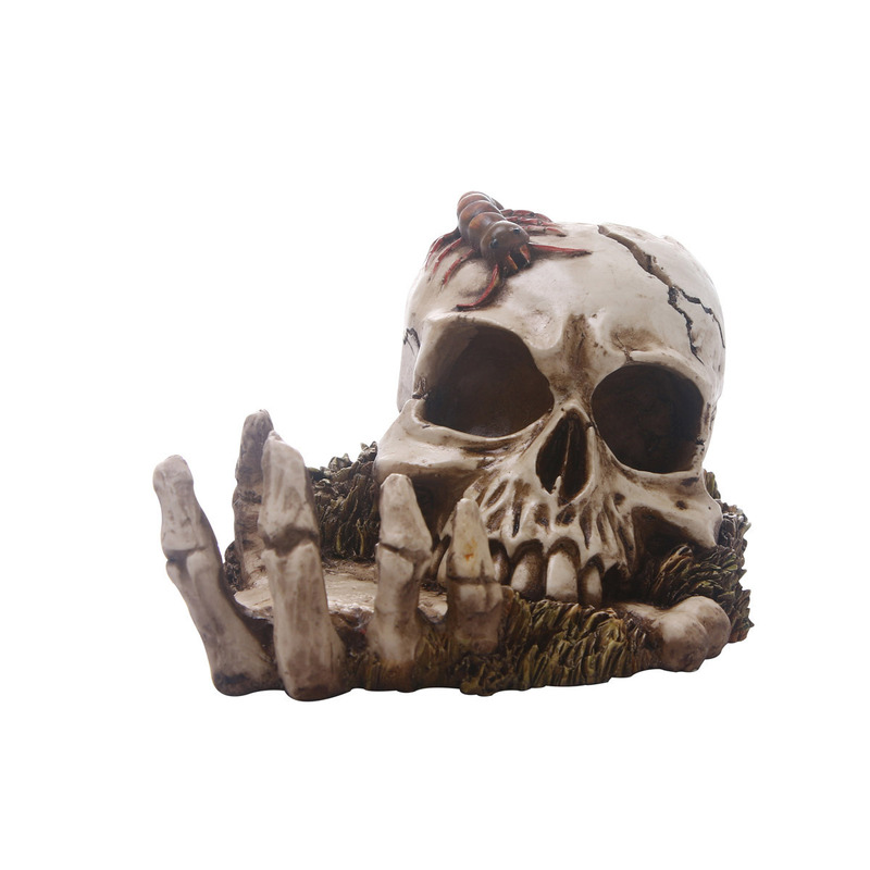 Decorative Objects Figurines Skull Model Resin Crafts Ornament Halloween Decoration Horror Movie Props Skeleton for Personality Decor 220915