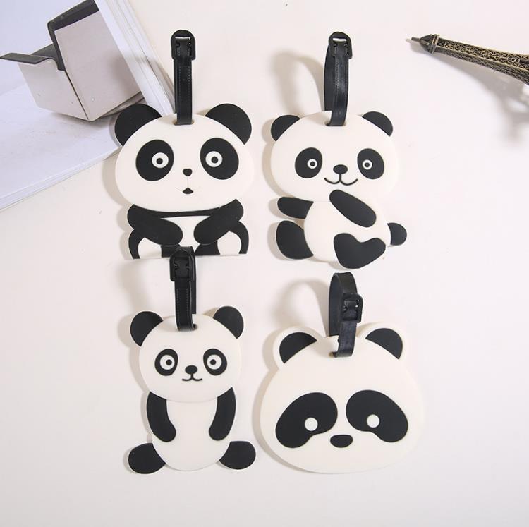 Creative PVC Panda Luggage Tag Party Keychain Favor favorita Cartoon Travel Label Keyring SN4158