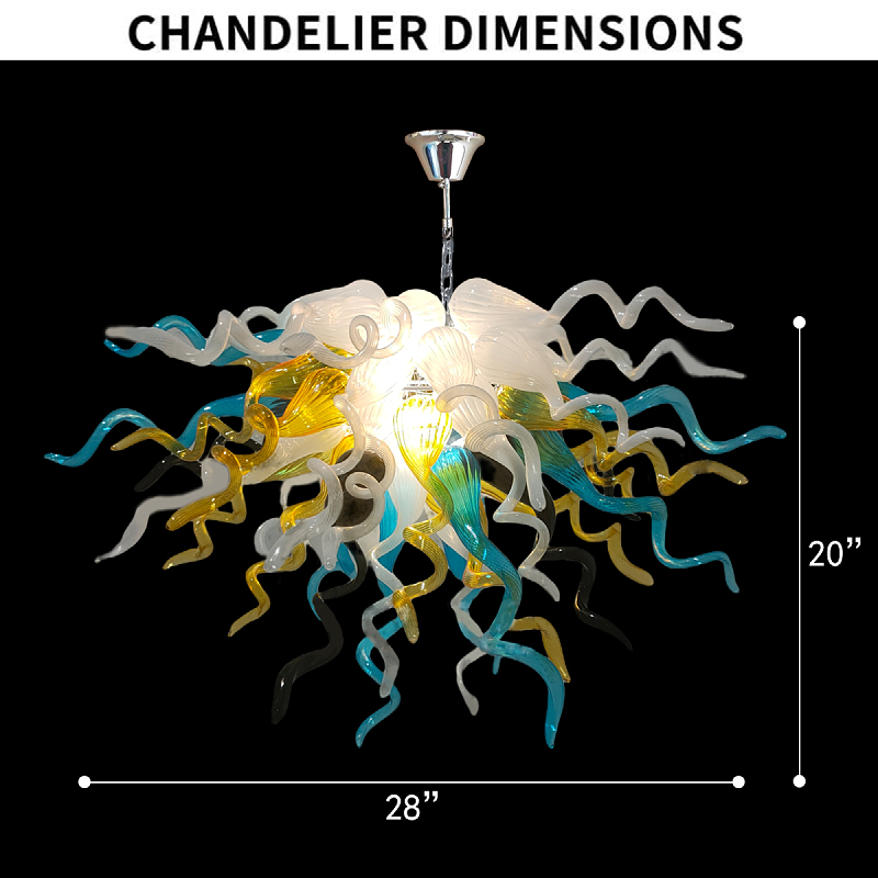 Pendelleuchten im nordischen Stil, handgefertigte Kronleuchter aus geblasenem Glas, ausgefallene Kronleuchter-Befestigung, LED-Lampen für Hotellobby, Einkaufszentrum, Villa, Wohnzimmer LR1486