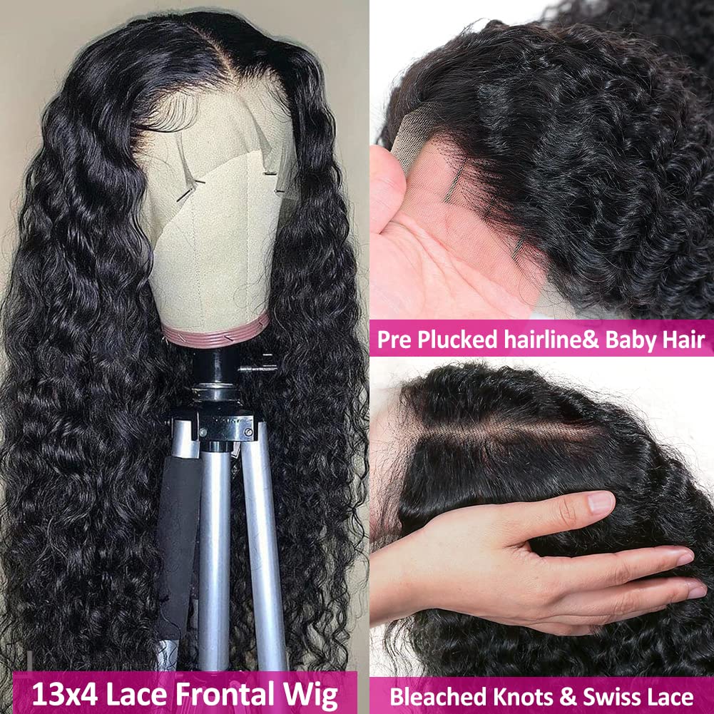 Brasileiro Wave Deep Curly Lace Front Wig 100% Unidade de cabelo humano 16-28 polegadas Peruca de renda cheia para mulheres negras