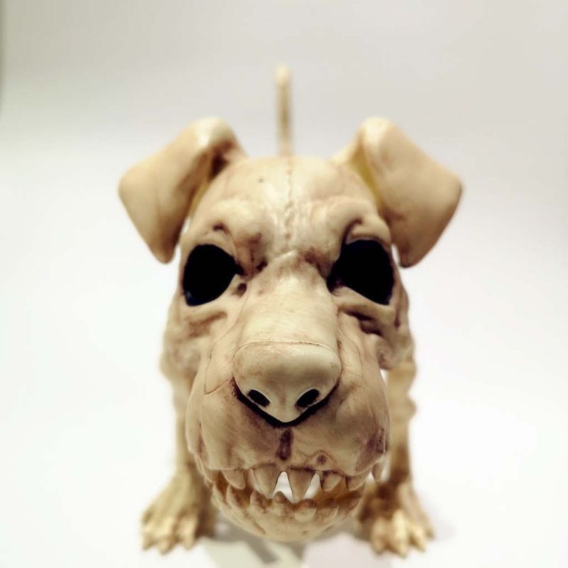 Dekoracja imprezy Halloween Ozdoby Przerażające stojące szkielet pies przerażający nawiedzony dom Scena Rekwizyty 220915