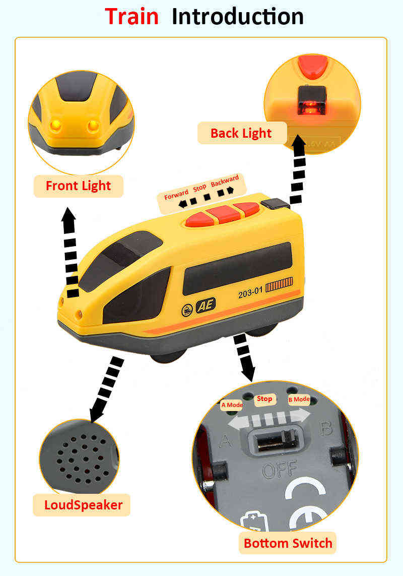 Diecast Model Arabalar RC Tren Seti ve Light Express Kamyon Uygun Ahşap Track Çocuklar Elektrikli Oyuncak Çocuk Oyuncakları 0915