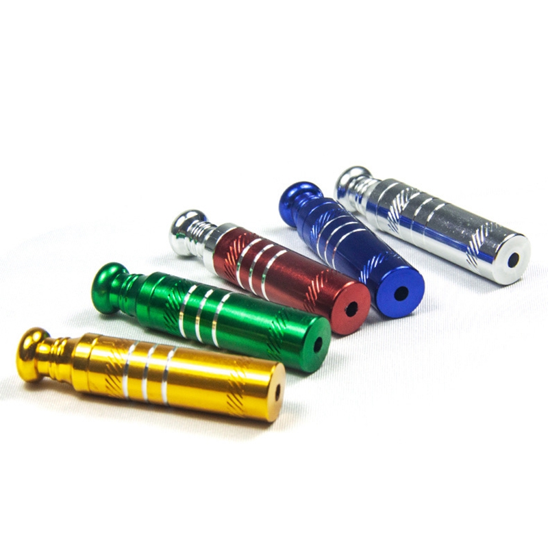 Colorful Aluminium Alloy Smoking Removable Dry Herb Tobacco Filter Tube Mini Snuff Snorter Sniffer Portable Cigarette Holder Catcher Taster Bat One Hitter Pipes