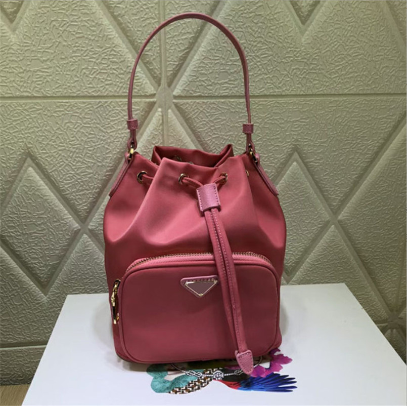 Designer-Fashion Bucket Shoulder Bag Women Drawstring Crossbody Bag Female Messenger Bags Ladies nylon Handbag298u