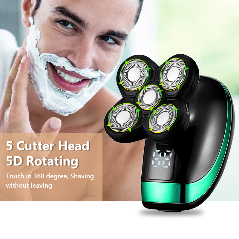 Shavers eléctricas 5 en 1 Shazor Shaver Máquina de afeitar recargable para hombres Barba Humana dual Use impermeable Carga rápida 220916