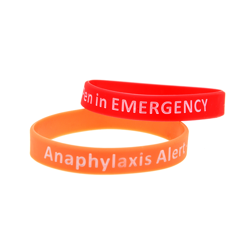 1 x Anaphylaxie-Alarm-Silikonarmband. Gibt es eine bessere Möglichkeit, die Nachricht zu übermitteln, als mit einer täglichen Erinnerung?